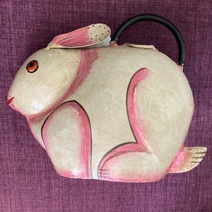 Pink Metal Bunny Watering Can